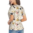thumbnail image 3 of Wukai Cartoon Chickens Classic V-Neck T-Shirt for Women: Comfortable, Stylish, and Versatile Wardrobe Essential-Small, 3 of 7