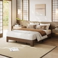 thumbnail image 2 of Queen Bed Frame, Wooden Platform Bed Frame, Minimalist Bed with Wood Slats Support, Underbed Space for Storage, No Box Spring Required, Noise-Free, Easy Assembly, 2 of 9
