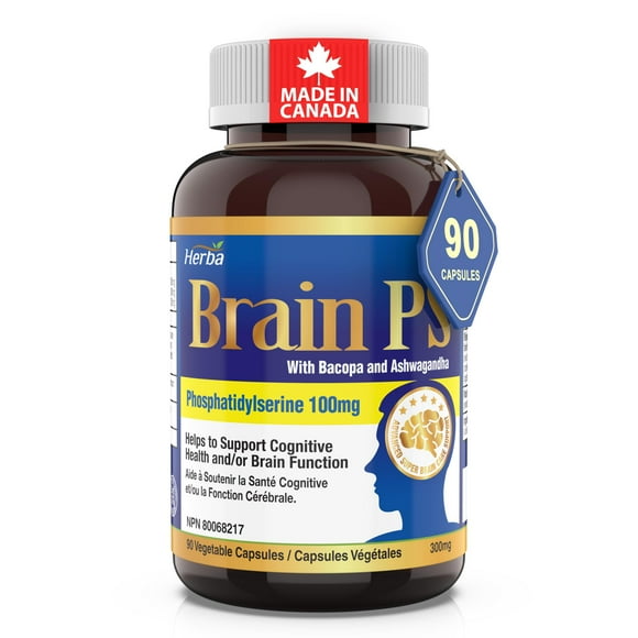 Herba Brain Supplement for Memory and Focus - 90 Capsules | Phosphatidylserine, Bacopa Monnieri, and Ashwagandha as Brain and Memory Supplement | Focus Supplement to Help Support Cognitive Health