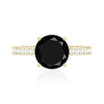 thumbnail image 5 of Rosec Jewels Natural Black Onyx Engagement Ring 2 Carat, with Moissanite - 8 mm - AAA Quality (December Birthstone), 10K Yellow Gold, US 8.50, 5 of 9