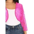 thumbnail image 5 of Women's Casual Lace Bolero Crochet Open Cardigan 3/4 Sleeve Sheer Cover Up Jacket, 5 of 6