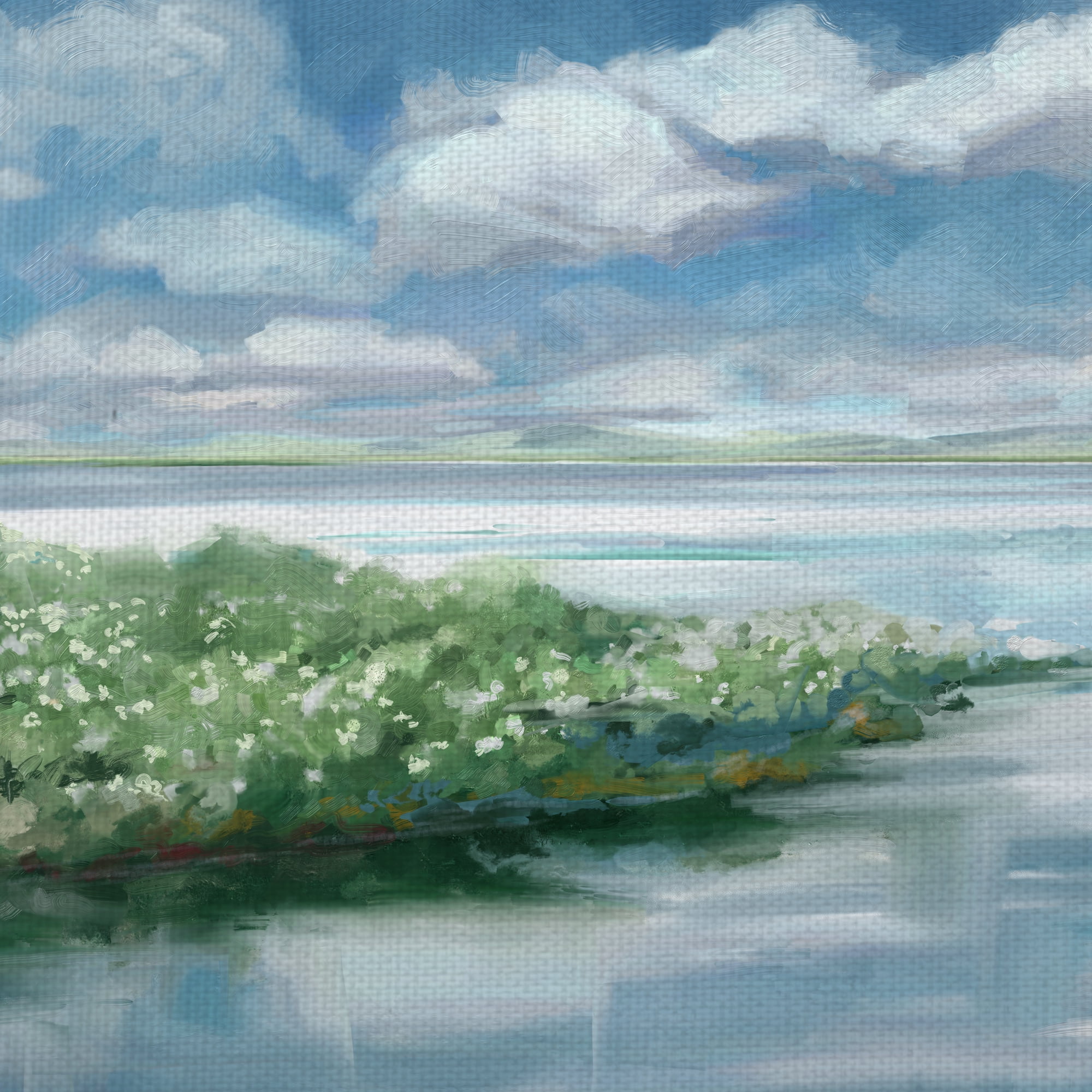 Fine Art Canvas Summer Inlet by Studio Arts Canvas Art Print