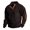Brown, variant on Mens Quilted Long Sleeve Sweatshirt Solid Color Button Outdoor Pullover Casual Neck Collar Sweatshirts Trendy Warm Pullover (Gray,XL)