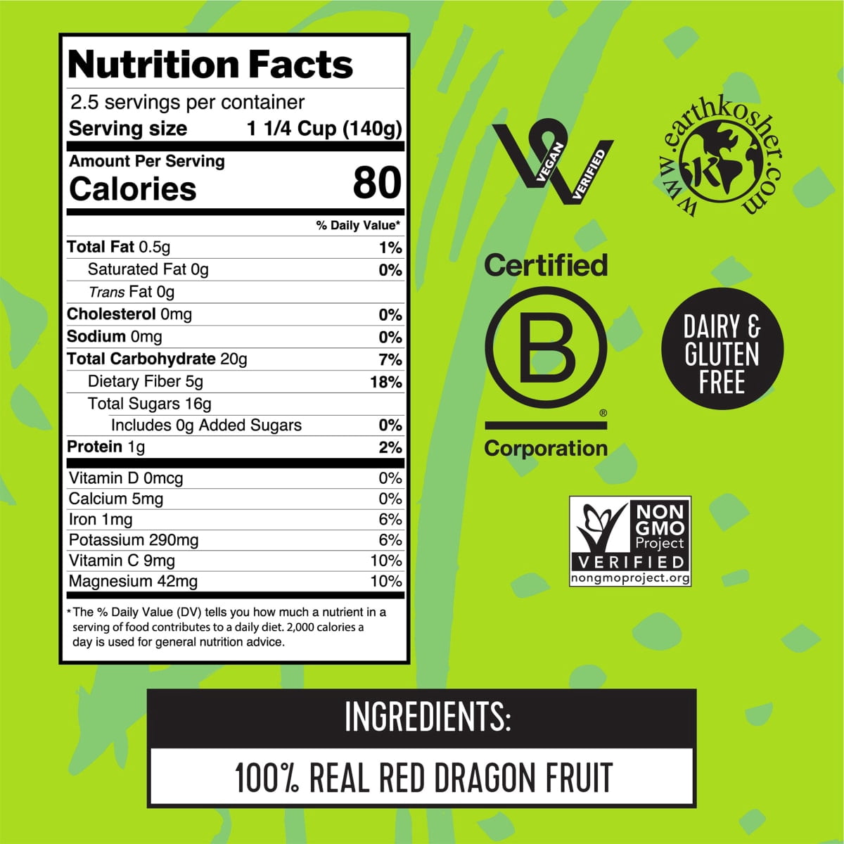 Pitaya Foods Frozen Non-GMO Dragon Fruit Pieces, Vegan, Gluten-Free, Dairy-Free, No Allergens, 12 oz