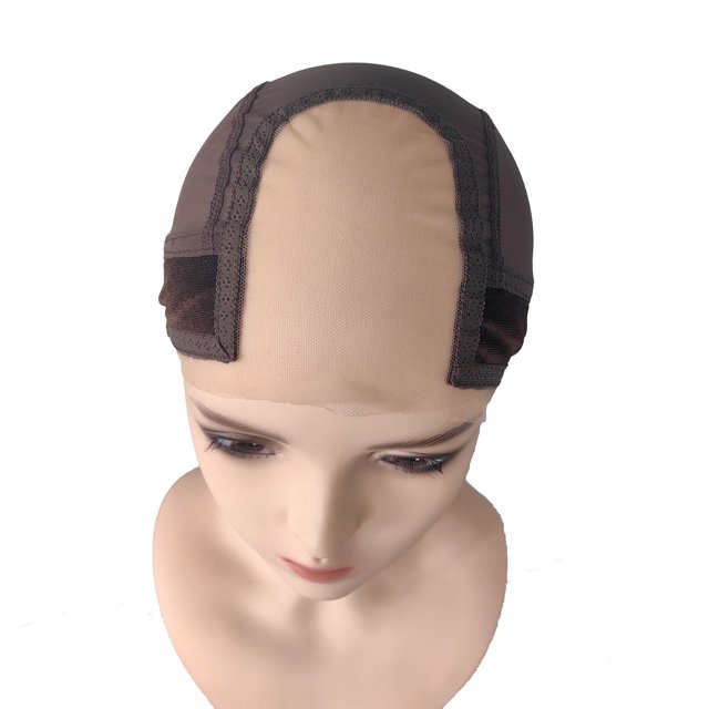 Blekii Bonnet en Maille en Forme de U - 4*5 Pouces, Double Velours Noir, Accessoire pour Perruque