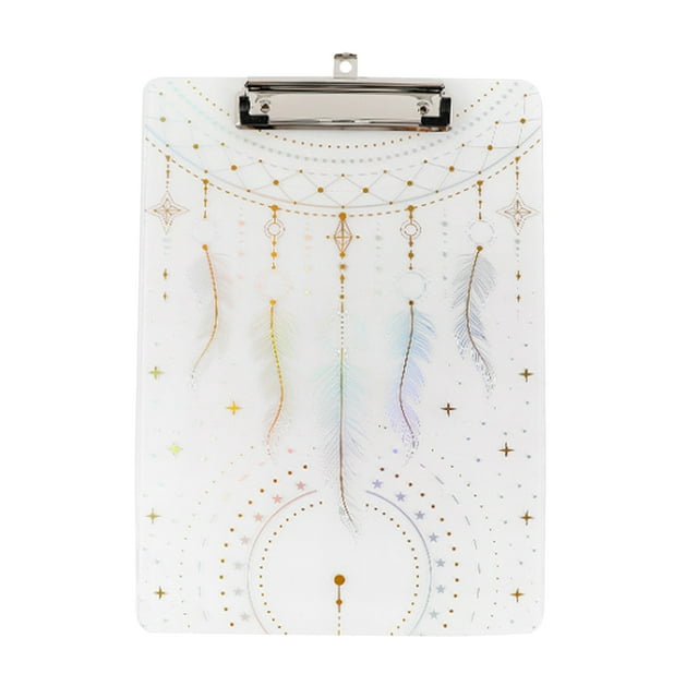 Clear Folder Rainbow Clamp Document Holder Acrylic Clipboard Helpful Special Pattern Printed Plastic Writing Pad
