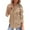 Khaki, variant on LIZUOJUNF Dress Shirts Button Down Shirt Work Wear Wrinkle Free Collared Work Office Solid Blouses Stand Collar Long Sleeve Outfits Workout