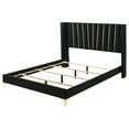 thumbnail image 4 of Benjara Dle King Size Bed, Wingback Headboard, Gold Bracket Feet, Black Upholstery, 4 of 6