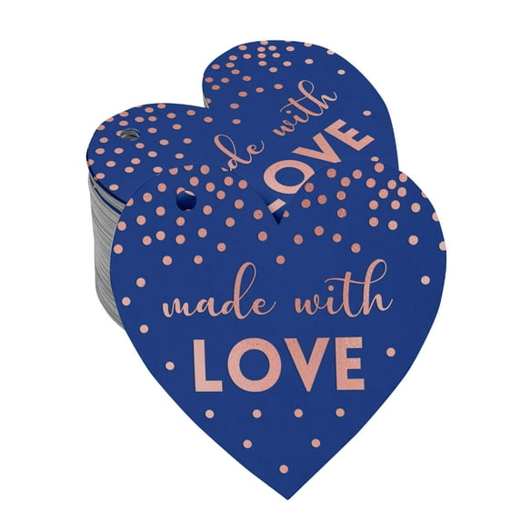 Inkdotpot Real Rose Gold Foil Made With Love Wedding Tags Favor Hang Paper Tags 50 Pieces