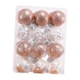 thumbnail image 2 of Mornei - Juego de 24 bolas navideñas para árbol de Navidad, diseño creativo, transparente, color oro rosa, 2 of 8