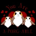 thumbnail image 2 of Men's Star Wars Valentine's Day You Are A-Porg-Able  Graphic Tee Black Large, 2 of 5