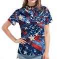 thumbnail image 4 of IROINNID Patriotic Shirts for Women Round Neck T-Shirt America Independence Day Blouse Tops Short Sleeve Tops, 4 of 6