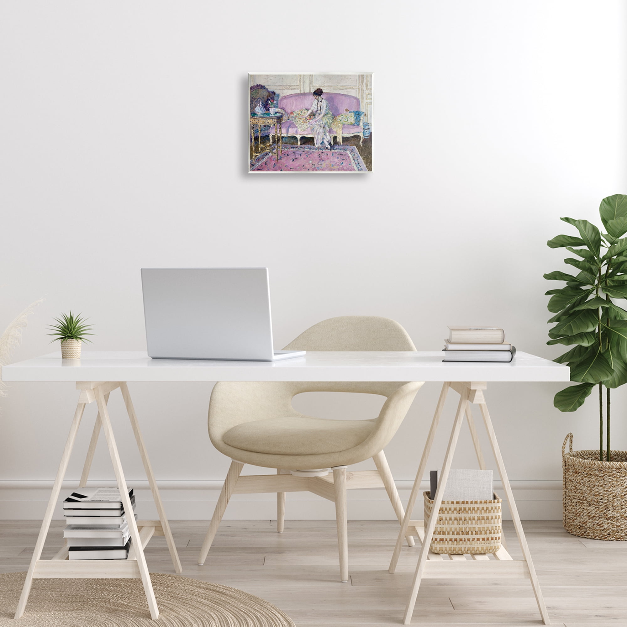 Stupell Industries Classical Woman on Sofa People Painting Unframed Art Print Wall Art, 14 x 11