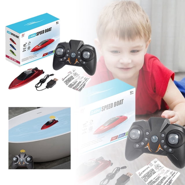 High Speed Racing Yacht 24G Remote Control Boat for Kids Outdoor Water Toy