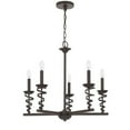thumbnail image 3 of Cal Lighting Forbach 5-Light Metal Chandelier in Textured Black, 3 of 3