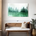 thumbnail image 3 of Elephant Stock Pine Tree Silhouette Wall Art - Horizontal Canvas Wall Art - Living Room Wall Decor - Abstract Canvas - Green And White Decor - 45" x 30", 3 of 8