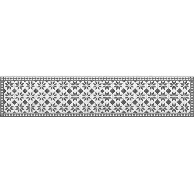 Crearreda CR-83185 Old Style Carpet Vinyl Floor Runner Rug, Black
