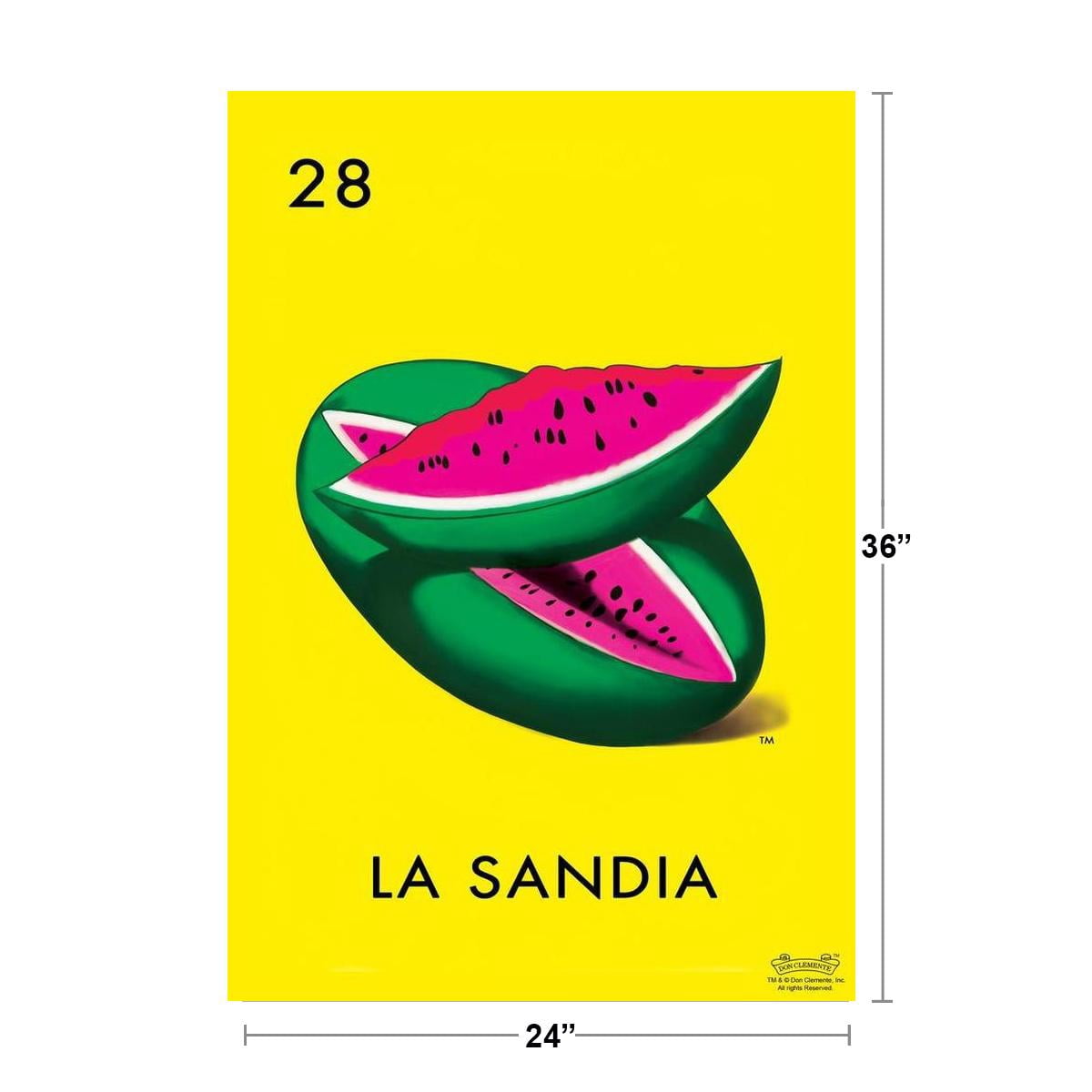 28 La Sandia Watermelon Loteria Card Mexican Bingo Lottery Laminated Dry  Erase Sign Poster 24x36 - Walmart.com