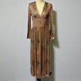 thumbnail image 2 of ZOELNIC Women's Retro Bohemian Maxi Dress Long Sleeve Floral Print, V Neck Vintage Style Boho Dress, S, 2 of 4