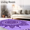 thumbnail image 2 of ODIKA 2'x3' Machine Washable Non-Slip Area Rug, Boho Intricate Symmetrical Zen Mystical Enchanting High Traffic Rug, Purple, 545232, 2 of 7