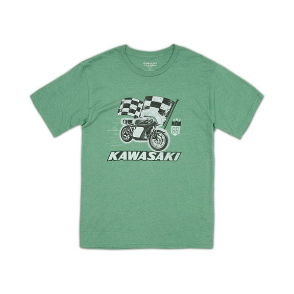 Kawasaki Heritage Checkered 1973 H2R T-Shirt Grey Small