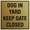 Brushed Gold, variant on Signs ByLITA Square Dog in Yard Keep Gate Closed Sign - Easy Installation | Durable Material (Ivory/Dark Brown) - Small