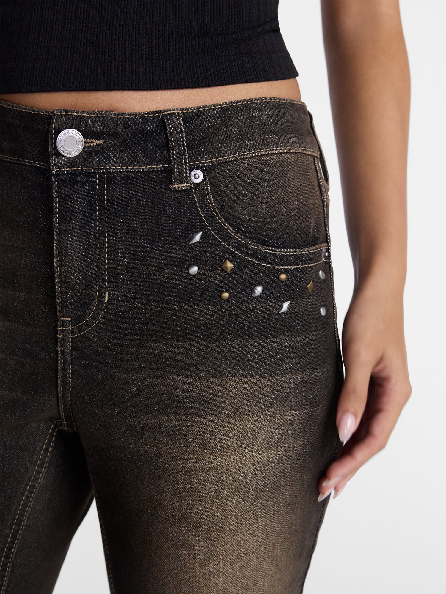 No Boundaries Novelty Stitch Bootcut Jeans, 32.5" Inseam, Women's 00-20