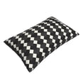 thumbnail image 5 of ZNDUO Rectangular Plush Cushion Cover, Black Abstraction Seamless Pattern Non-Pilling Hidden Zip Bedroom Sofa Pillowcases, 14"x20", 5 of 8
