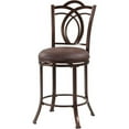 thumbnail image 2 of Linon Calif 24" Swivel Counter Stool Faux Leather Seat Metal Frame in Espresso, 2 of 3