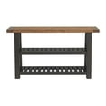 thumbnail image 5 of Bowery Hill Transitional 55" Solid Wood Sofa Table Black Stain and Natural, 5 of 7