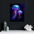 thumbnail image 4 of Nawypu Jellyfish Wall Art Galaxy Canvas Picture Blue Fantastic Cosmic Canvas Artwork Contemporary Art Prints Framed for Home Office Kitchen Bathroom Bedroom Nursery Living Room Decor, 4 of 4