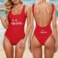 thumbnail image 1 of WILLBEST Trajes de Baño Para Mujer, Traje de Baño de Cuello Cuadrado Con Estampado de Letras Diy, Traje de Baño de Verano Para Boda En La Playa Con Pareo y Sandalias, 1 of 4