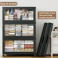 thumbnail image 6 of Broview 320Gal Extra Large Stackable Storage Bins, 1280Qt Collapsible Plastic Storage Box with Clear Doors, Foldable Containers With Drawers, Magnetic Closure, 360° Swivel Wheels, Black, 8Pack V70, 6 of 9