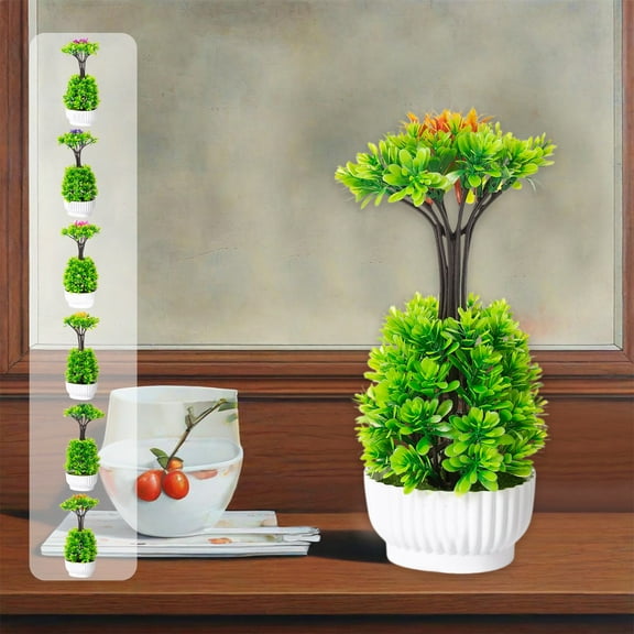 PALIFEUR Fake Plants Eucalyptus Stems Potted, No Fade Artificial Plants Indoor, Plastic Faux Plants Indoor for Home Desk, Bedroom Table, Bathroom, Kitchen, Realistic Fake Flowers