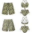 thumbnail image 6 of XYZCANDO Matching Couple Beach Vacation Swimwear Tummy Control Bikini Men Swim Trunks Summer Beach Set His and Hers Beachwear Fish Camouflage Green Hawaiian Bathing Suits for Couples Outfits, 6 of 6