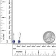 thumbnail image 6 of Gem Stone King 14K White Gold Blue Iolite Earrings for Women | 1.30 Cttw | Gemstone Birthstone | Oval Checkerboard 7X5MM, 6 of 6