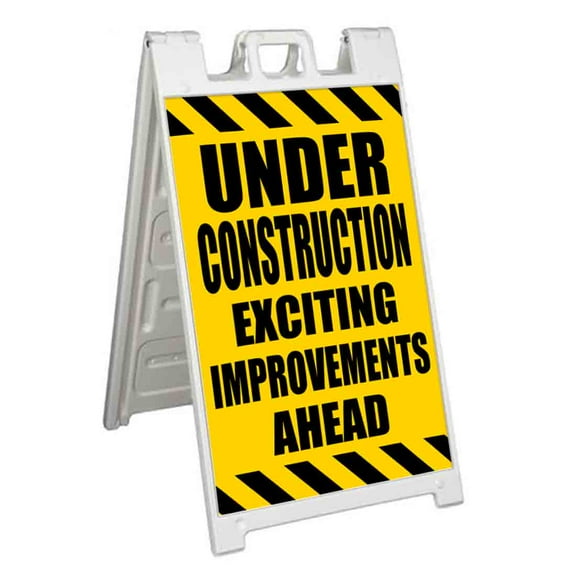 Under Construction (24" X 36") Standard A-Frame Signicade, Includes Decal Applied To Stand