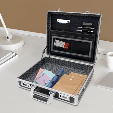 14.96*4.33*13 in Rectangular Black Dual Combination Locks Briefcase Business Briefcases for Men&Women