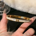 thumbnail image 1 of LNGOOR Design Gold Color Waterproof Stainless Steel Luxury Brand Bangles for Women Gift, 1 of 5