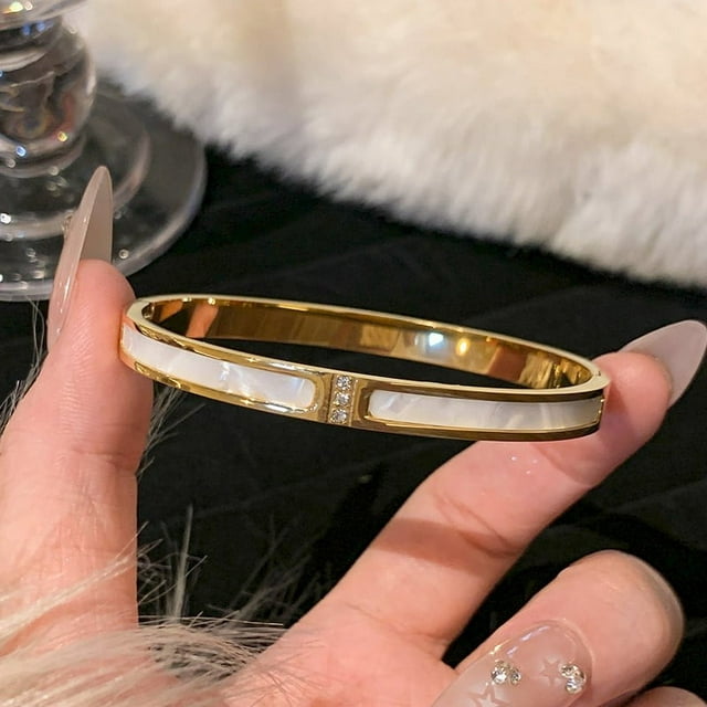 HLONK Design Gold Color Waterproof Stainless Steel Luxury Brand Bangles for Women Gift