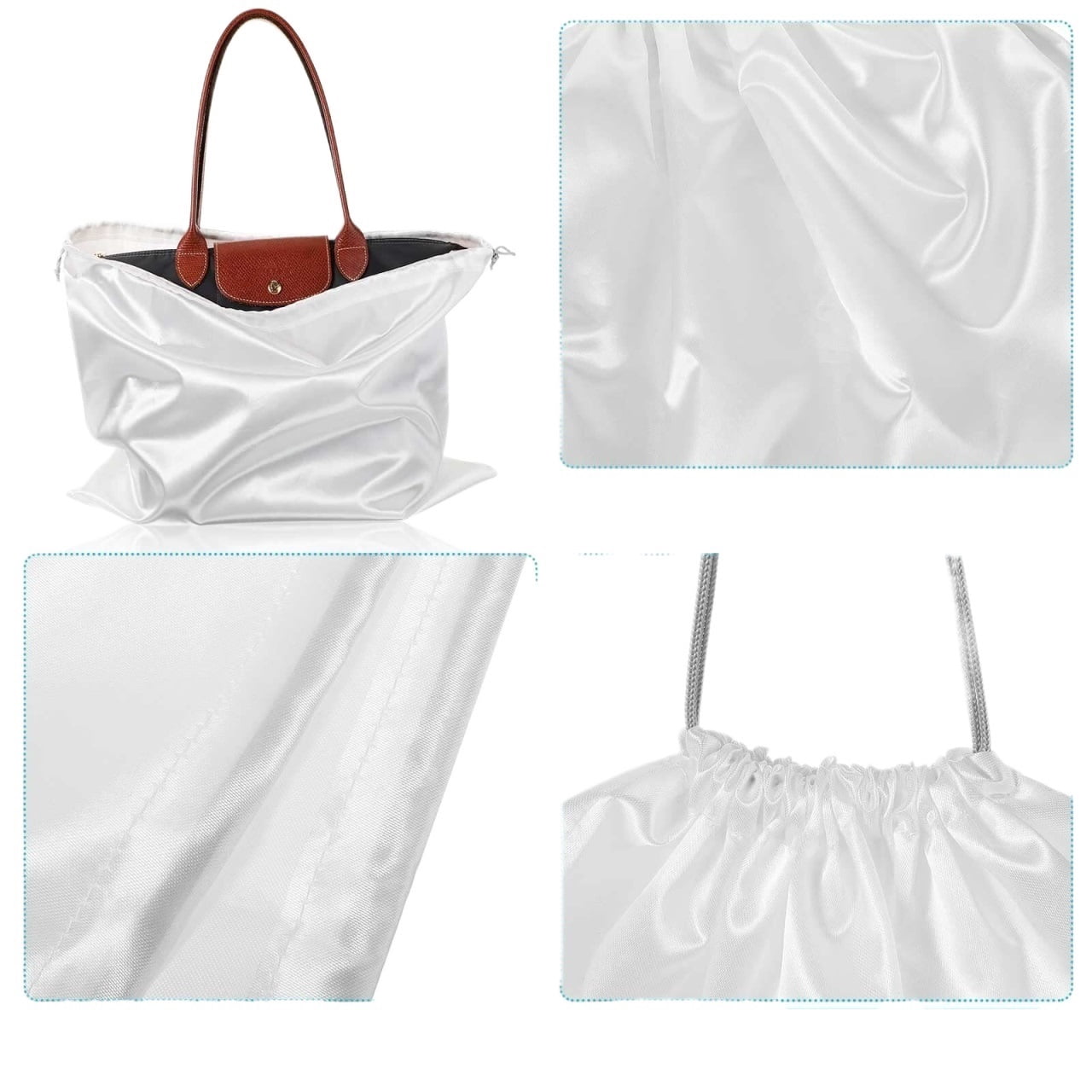 30 Pcs Silky Dust Cover Bags Satin Drawstring Bag Dustproof Travel Storage Pouch Handbags Storage Bags for Handbags Purse Shoes Boots