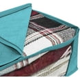 thumbnail image 4 of Foldable Storage Bag Organizers, Large Clear Window & Carry Handles, Great for Clothes, Blankets, Closets, Bedrooms, and more (3-Pack, Aqua), 4 of 7