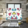 thumbnail image 4 of Yayeee Kitchen Curtains Tier Pair Light Filtering 27"x36" Rod Pocket Short Cafe Window Panel, Red Triangles, 4 of 7