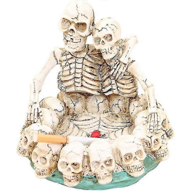 Halloween Creative Personality Skull Ashtray,Resin Decor Living Room Home Gift Ashtray