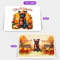 thumbnail image 2 of Happy Thanksgiving French Bulldog Give Thanks Fall Beanie Scarf Welcome 7x5in Folded Greeting Card Dog Lover Gifts Single Note Card with Envelope - 00020, 2 of 5