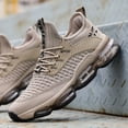 thumbnail image 3 of Men's Minimalist Outdoor Sneakers - Breathable Fabric Upper, Durable TPR Sole, All-Season Comfort for Hiking & Casual Wear - Beige & Gray Lace-Up Design, Hiking Shoes, 3 of 6