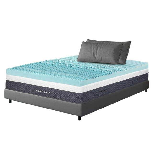 Colchoneta Topper Cubrecolchon Individual Memory Foam 5cm azul