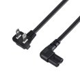 thumbnail image 1 of Vseer 1.5 Pies Spt-2 18 Awg Cable De Alimentación En Ángulo No Polarizado Con 2 Ranuras En Ángulo Figura 8 (Iec320 C7 A Nema 1-15P) Negro (1.5 Pies), 1 of 1