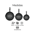 thumbnail image 3 of Juego De 3 Sartenes Hierro Fundido Resistente Color Negro, 3 of 4