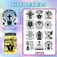 thumbnail image 2 of 1set 12pcs Bible Silhouette Jar Cutouts Cross Butterfly Book Plastic Silhouette Wall Decals (Not Stickers) Lantern Jar Cutouts Window Lamp Decals Glass Decorations Art Mural Home Decor, 2 of 7